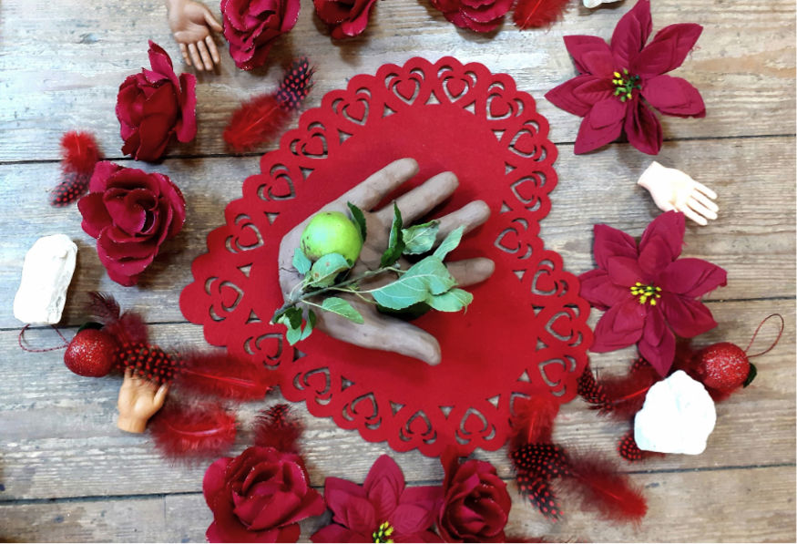 Client Installation The Handless Maiden Clay Mixed Media Copy